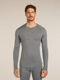 Men’s Merino 200 Oasis Long Sleeve Crew Thermal Top Gritstone Heather - 1