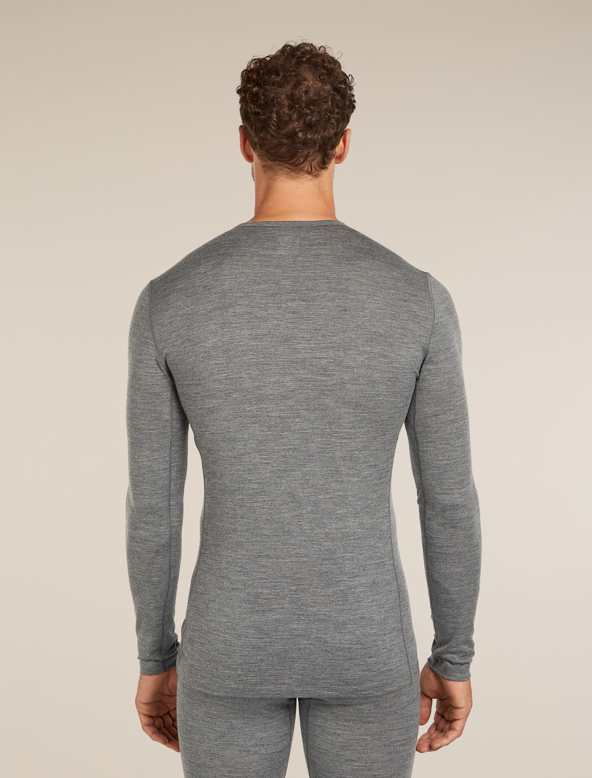 Men’s Merino 200 Oasis Long Sleeve Crew Thermal Top Gritstone Heather - 2