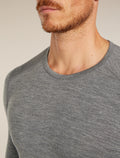Men’s Merino 200 Oasis Long Sleeve Crew Thermal Top Gritstone Heather - 8