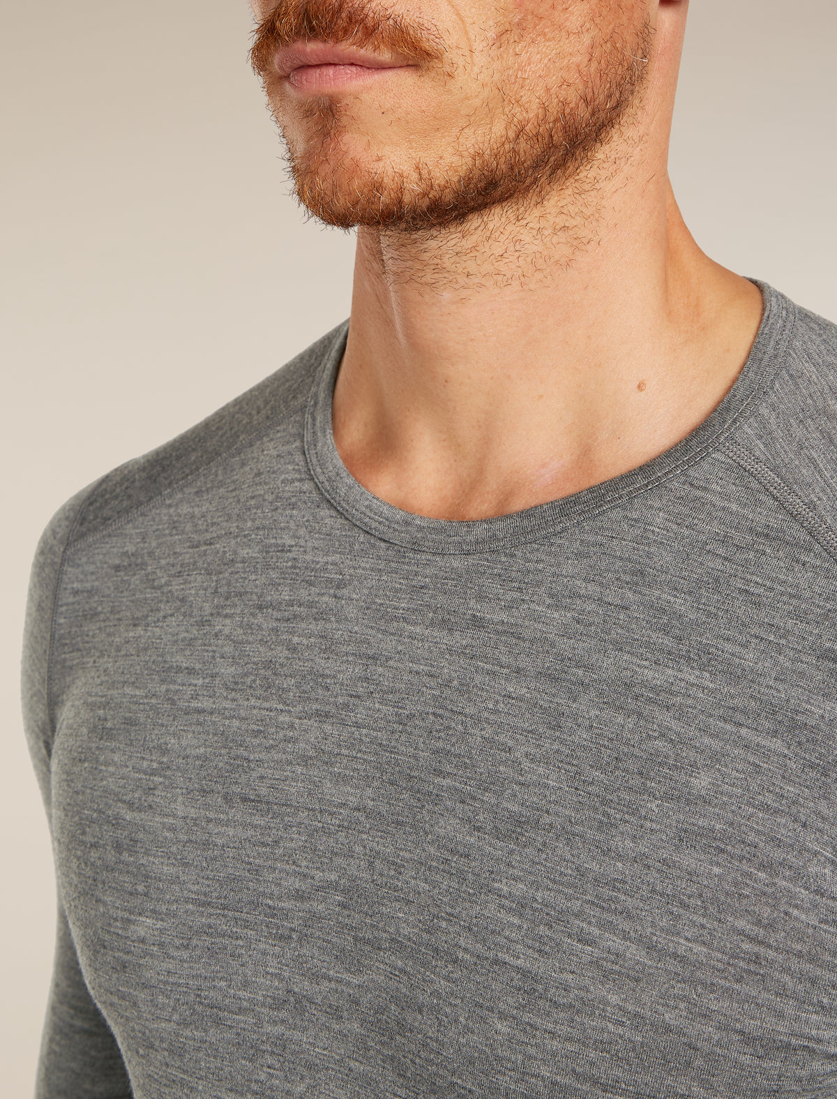 Men’s Merino 200 Oasis Long Sleeve Crew Thermal Top Gritstone Heather - 8