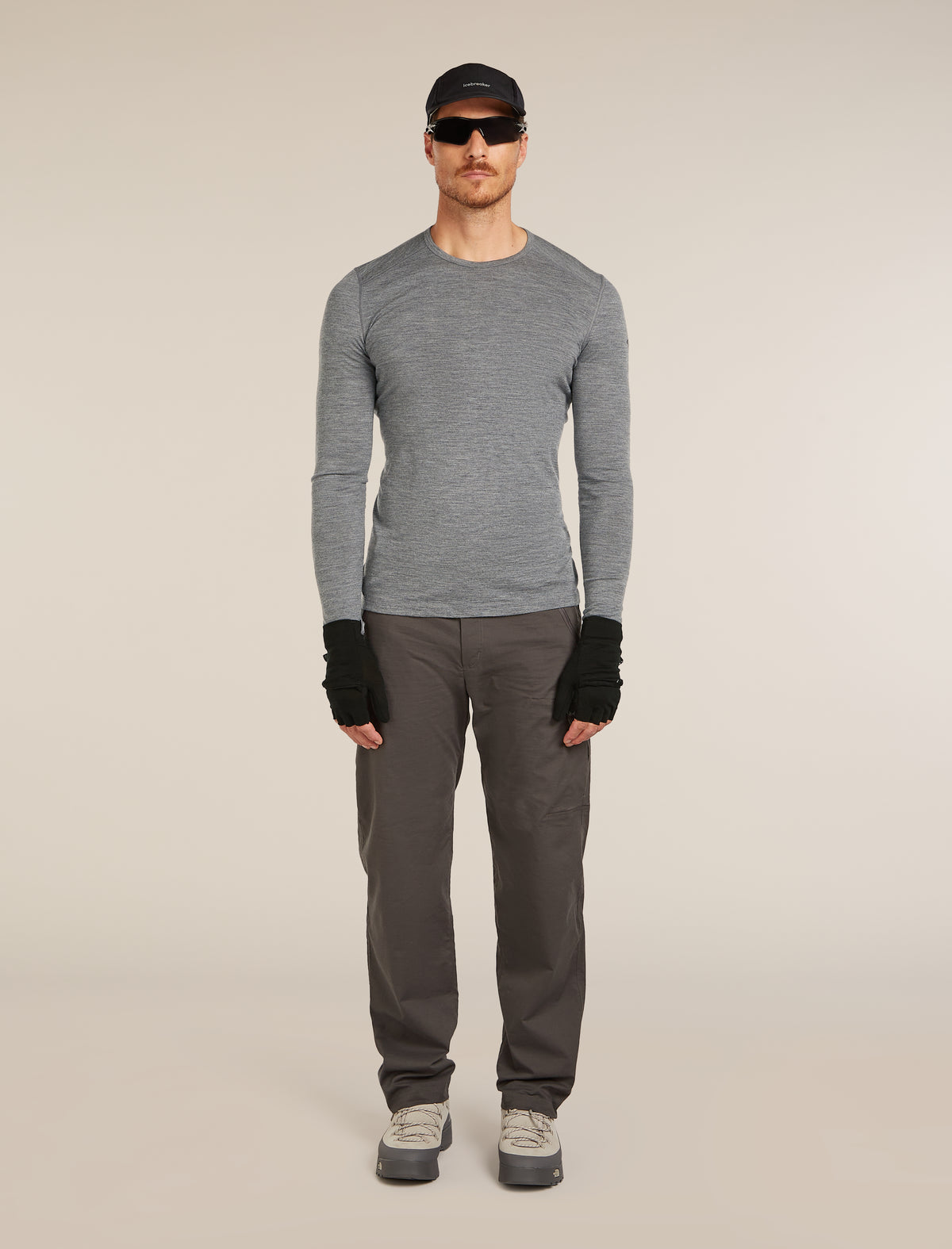Men’s Merino 200 Oasis Long Sleeve Crew Thermal Top Gritstone Heather - 4