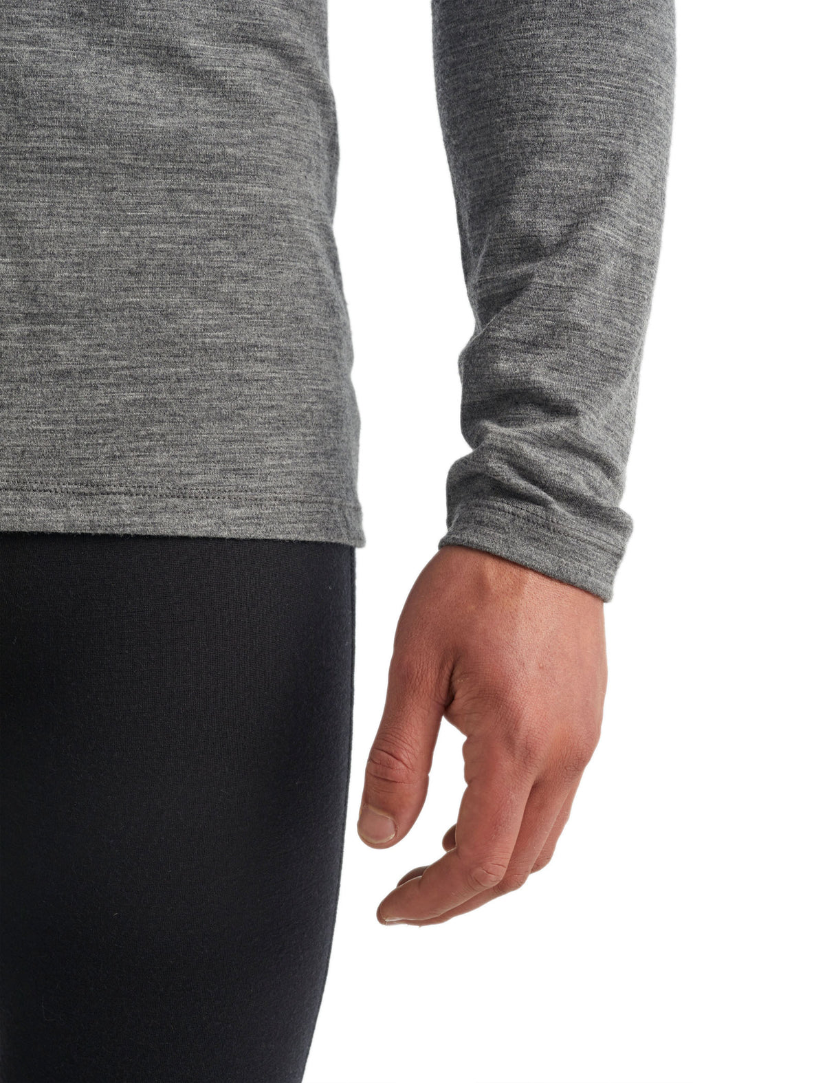 Men’s Merino 200 Oasis Long Sleeve Crew Thermal Top Gritstone Heather - 6