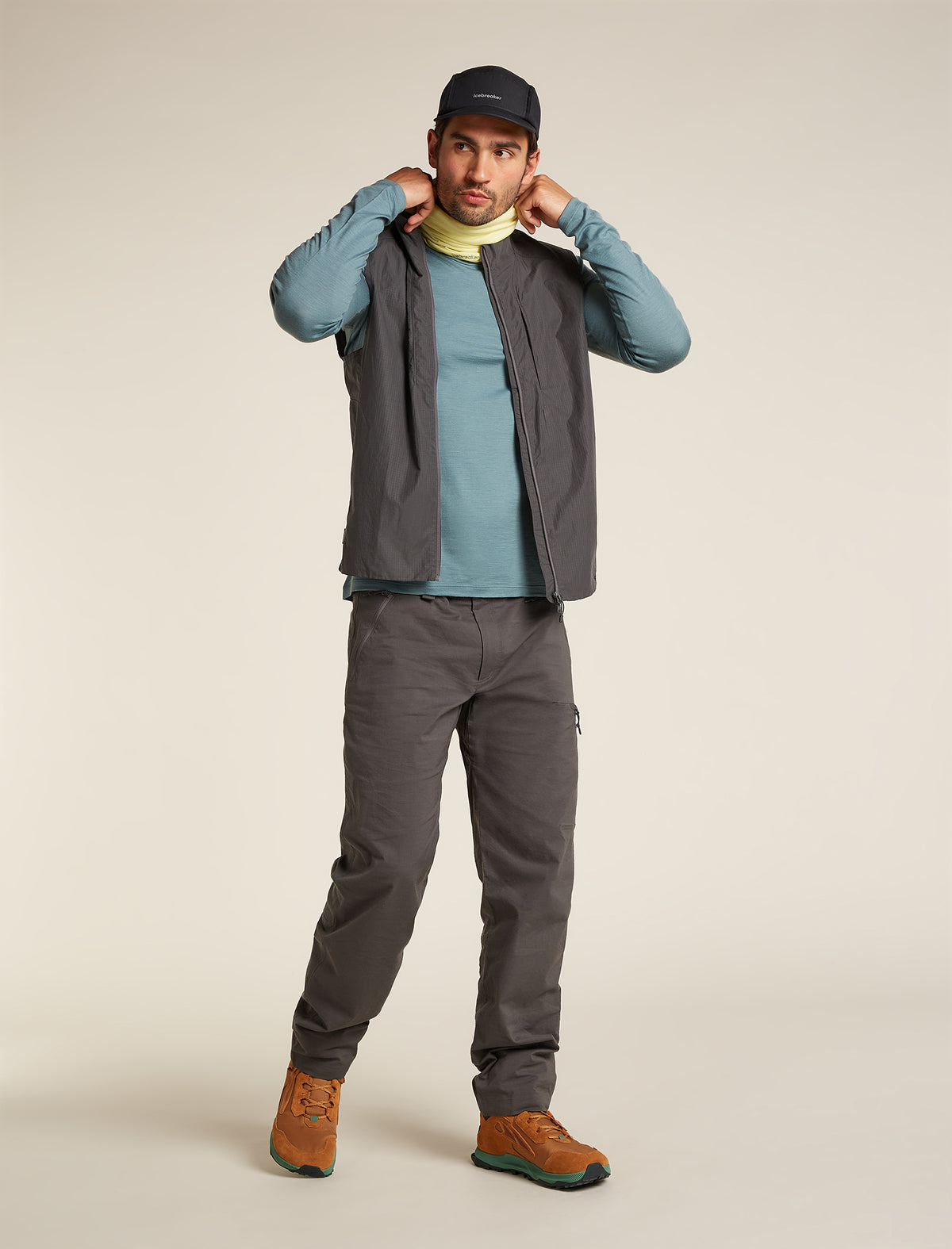 Men’s Merino 200 Oasis Long Sleeve Crew Thermal Top Blue ash - 4