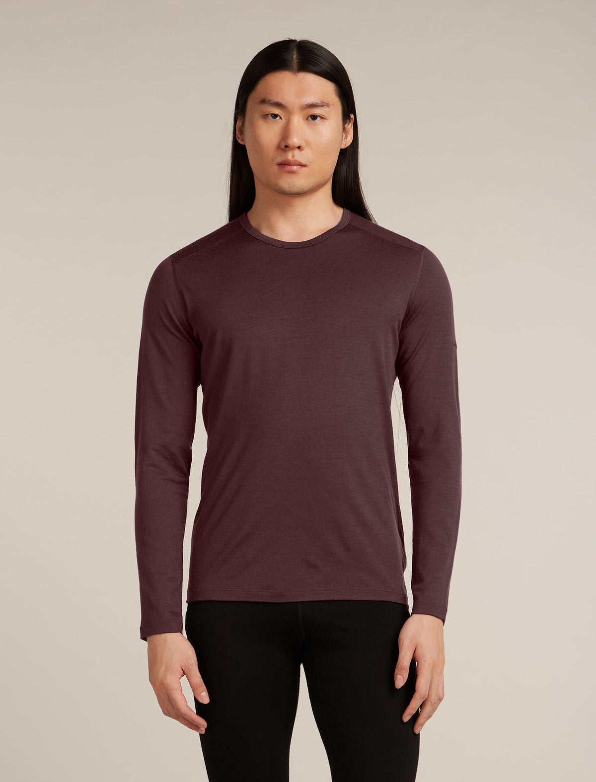 Men’s Merino 200 Oasis Long Sleeve Crew Thermal Top Java - 1