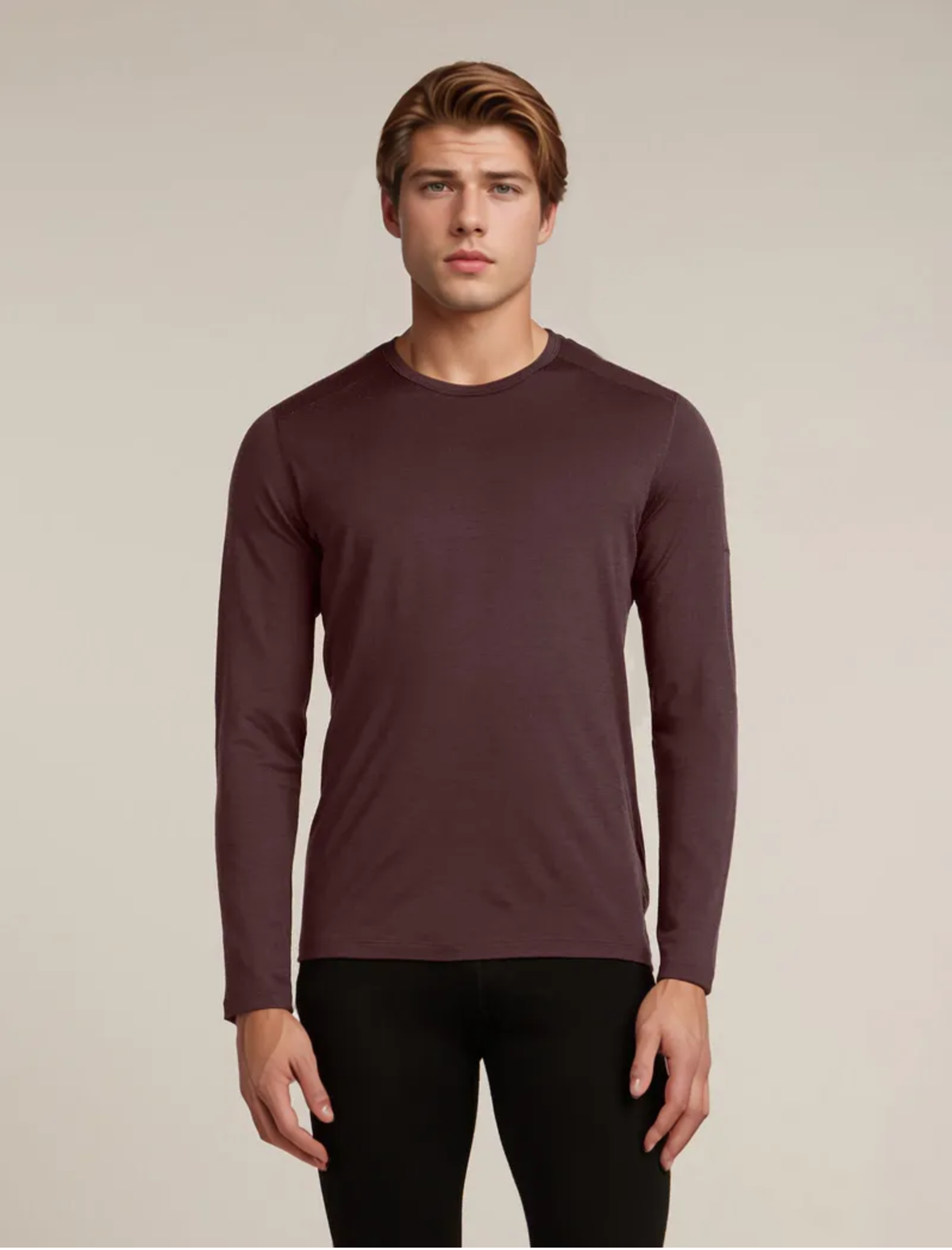 icebreaker-apac Men’s Merino 200 Oasis Long Sleeve Crew Thermal Top Java Men - 8