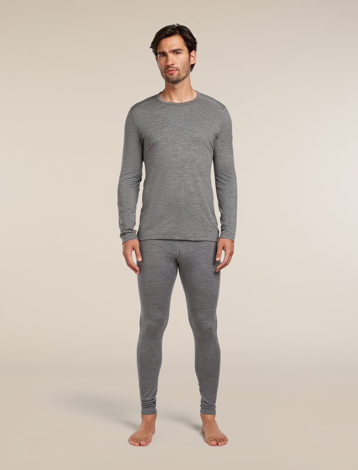Men’s Merino 260 Oasis Long Sleeve Crew Thermal Top Gritstone Heather - 3