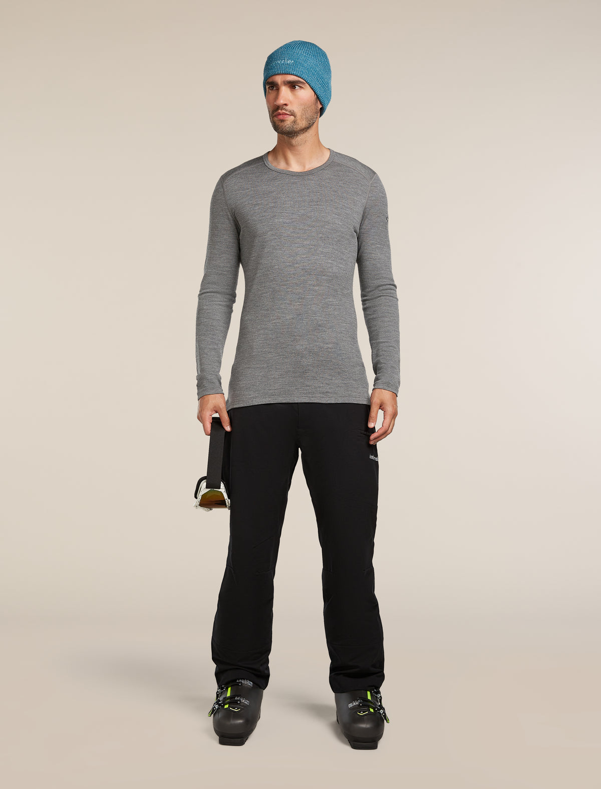 Men’s Merino 260 Oasis Long Sleeve Crew Thermal Top Gritstone Heather - 4