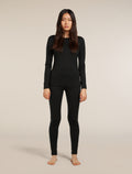 Women’s Merino 200 Oasis Long Sleeve Crew Thermal Top Black - 3