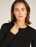 Women’s Merino 200 Oasis Long Sleeve Crew Thermal Top Black - 12