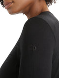 Women’s Merino 200 Oasis Long Sleeve Crew Thermal Top Black - 5