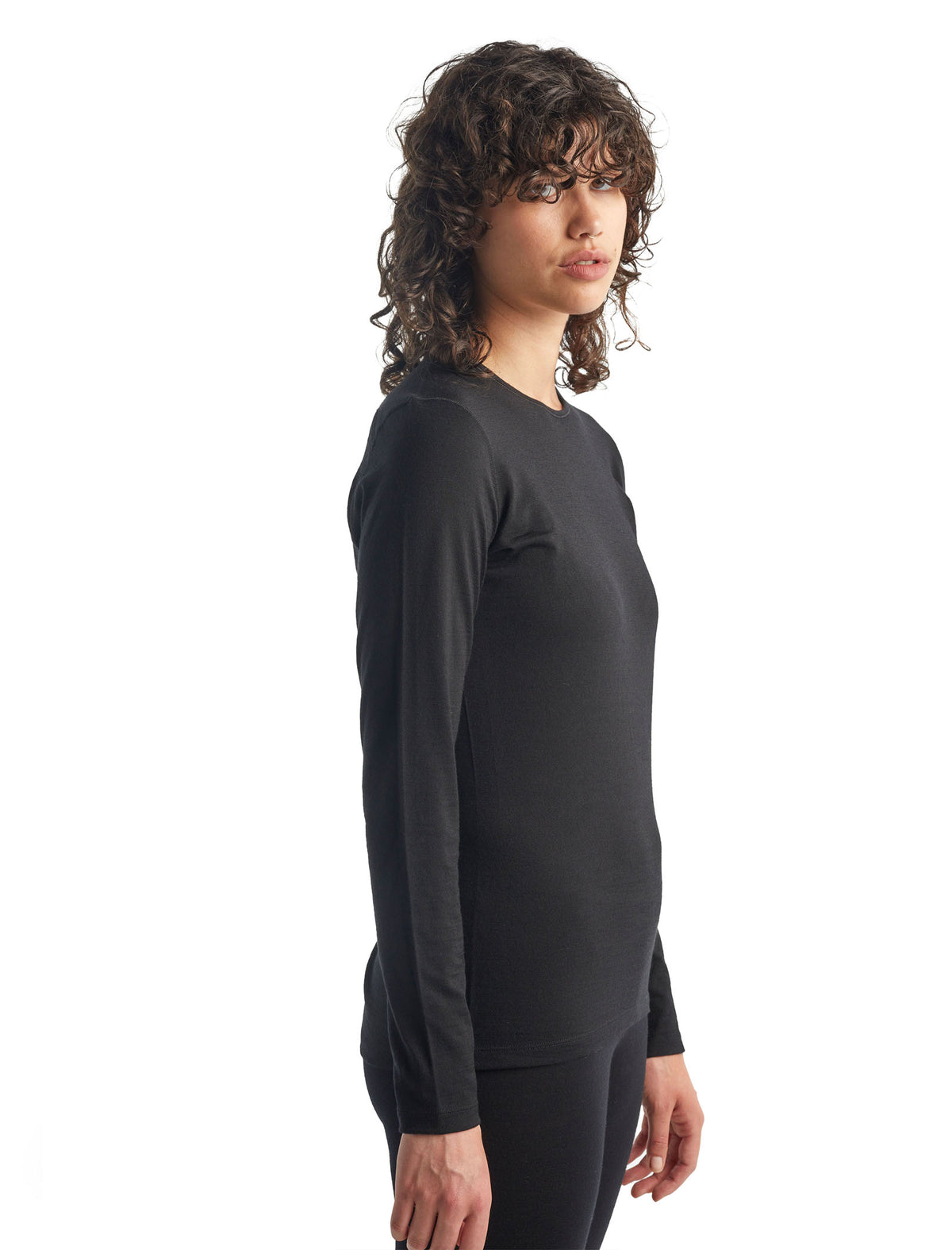 Women’s Merino 200 Oasis Long Sleeve Crew Thermal Top Black - 6
