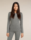 Women’s Merino 200 Oasis Long Sleeve Crew Thermal Top Gritstone Heather - 1