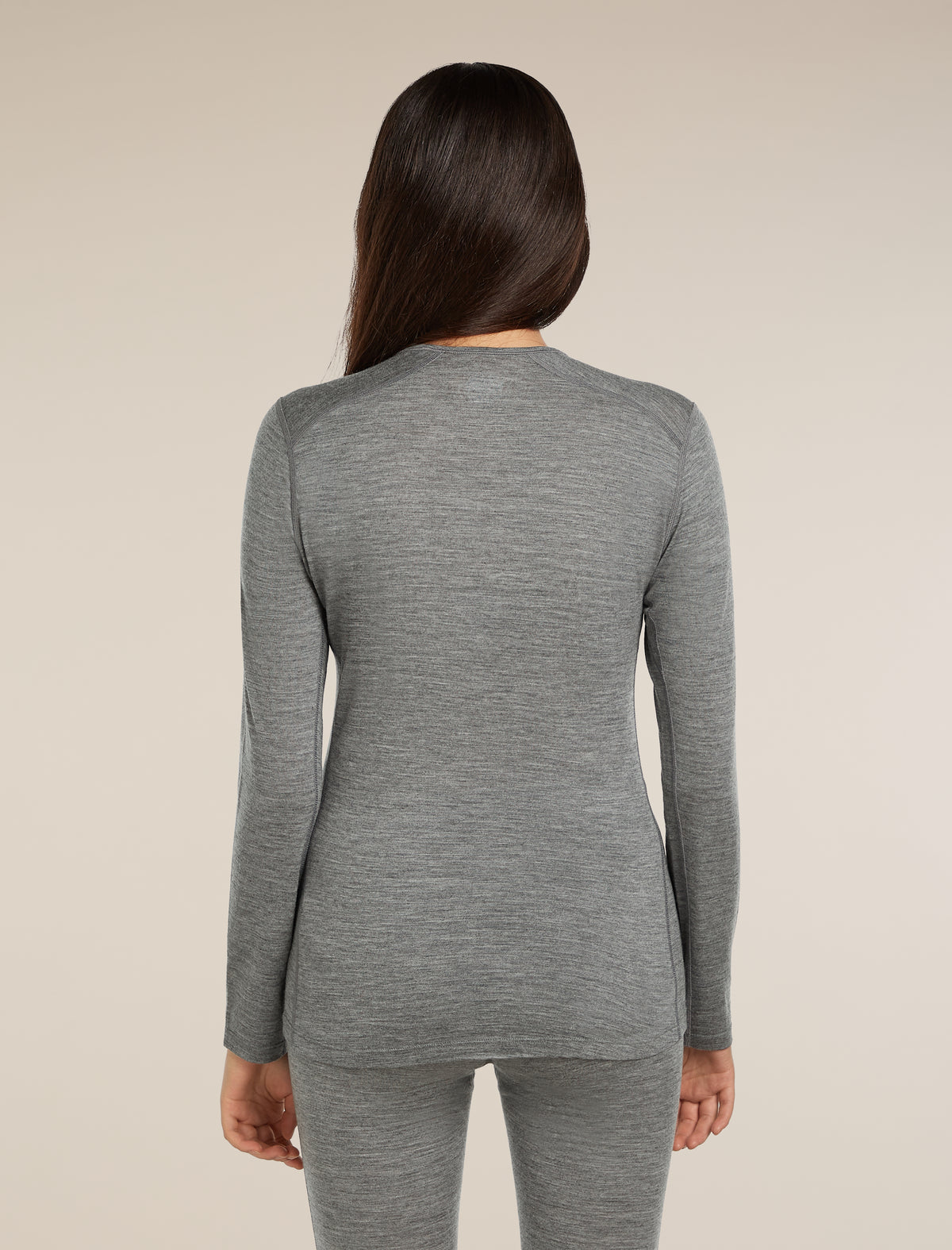 Women’s Merino 200 Oasis Long Sleeve Crew Thermal Top Gritstone Heather - 2