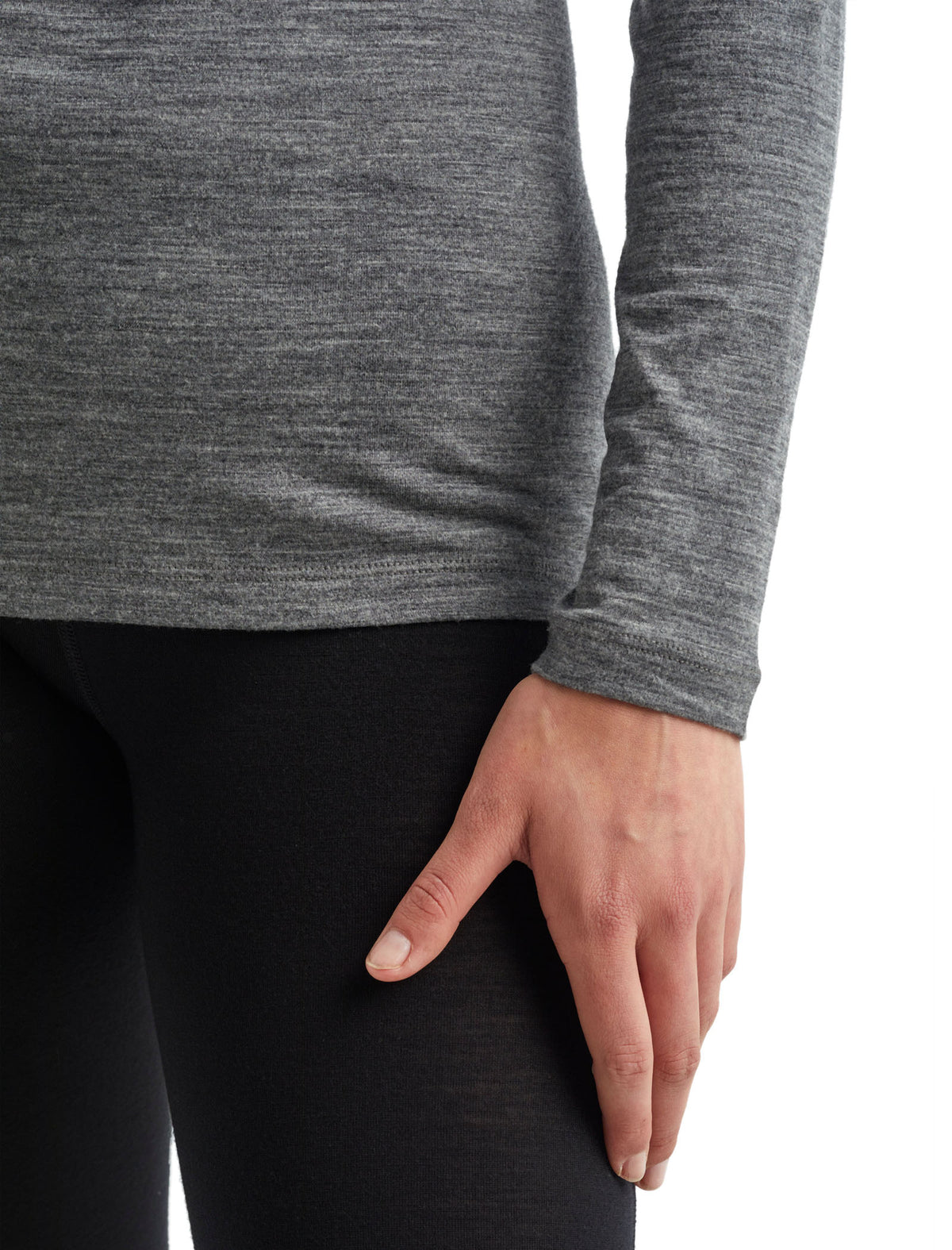 Women’s Merino 200 Oasis Long Sleeve Crew Thermal Top Gritstone Heather - 8