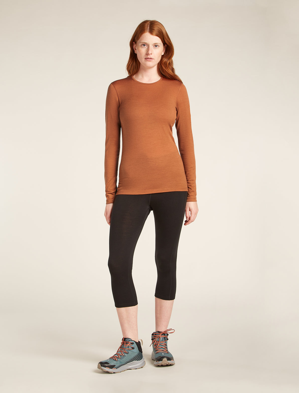Women’s Merino 200 Oasis Long Sleeve Crew Thermal Top Dusty clay - 3