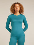 Women’s Merino 200 Oasis Long Sleeve Crew Thermal Top Topaz - 1