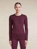 Women's Merino 200 Oasis Long Sleeve Crewe Dark Berry - 1