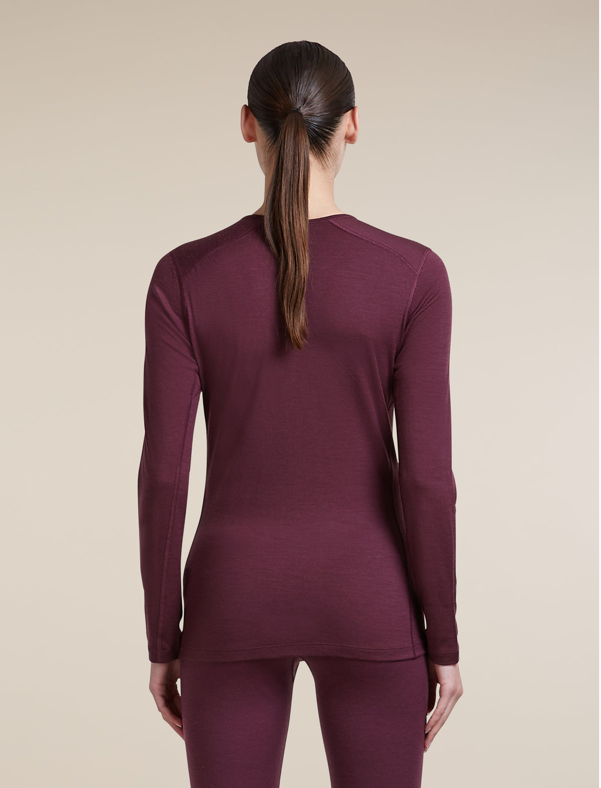Women's Merino 200 Oasis Long Sleeve Crewe Dark Berry - 2