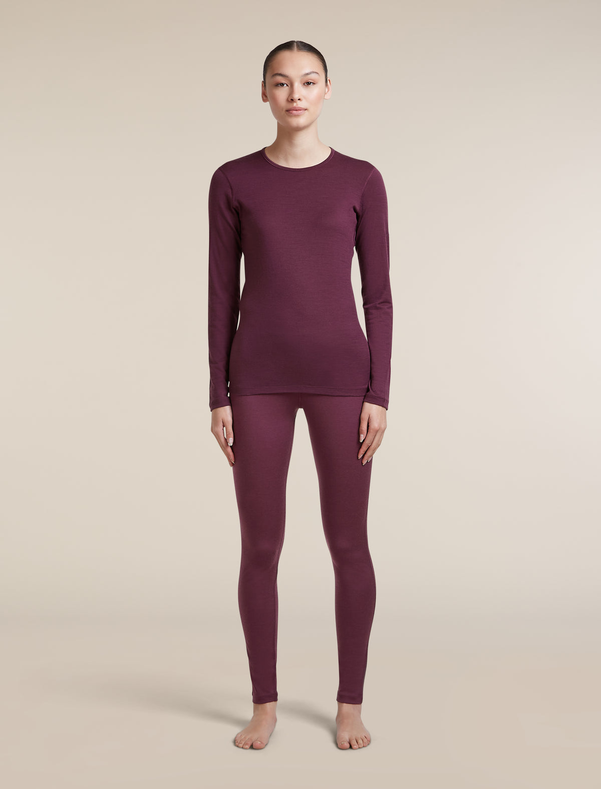 Women's Merino 200 Oasis Long Sleeve Crewe Dark Berry - 3
