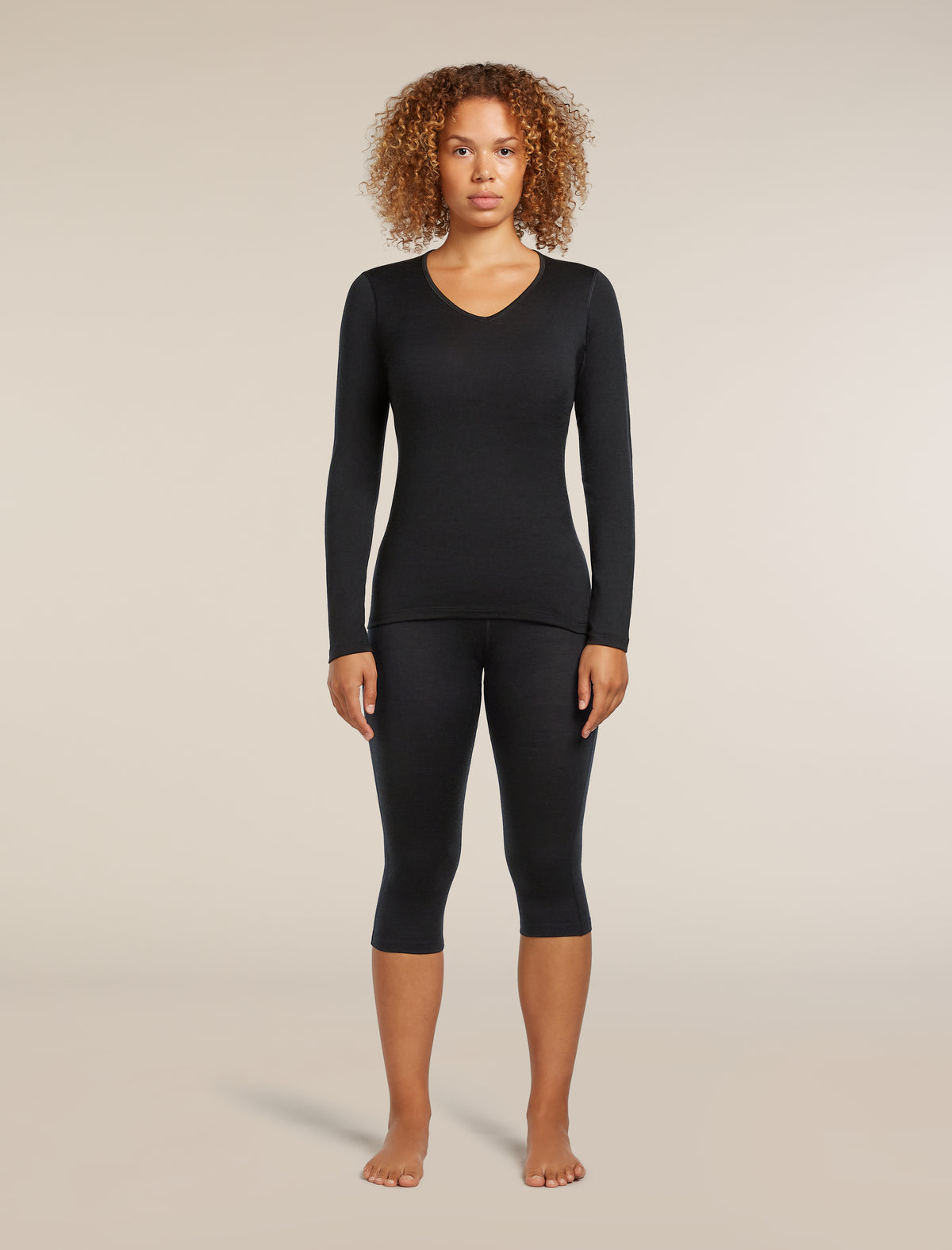 Women’s Merino 200 Oasis 3/4 Thermal Leggings Black - 3