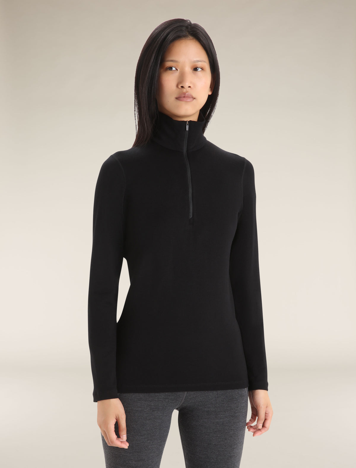 Women’s Merino 260 Tech Long Sleeve Half Zip Thermal Top Black - 1