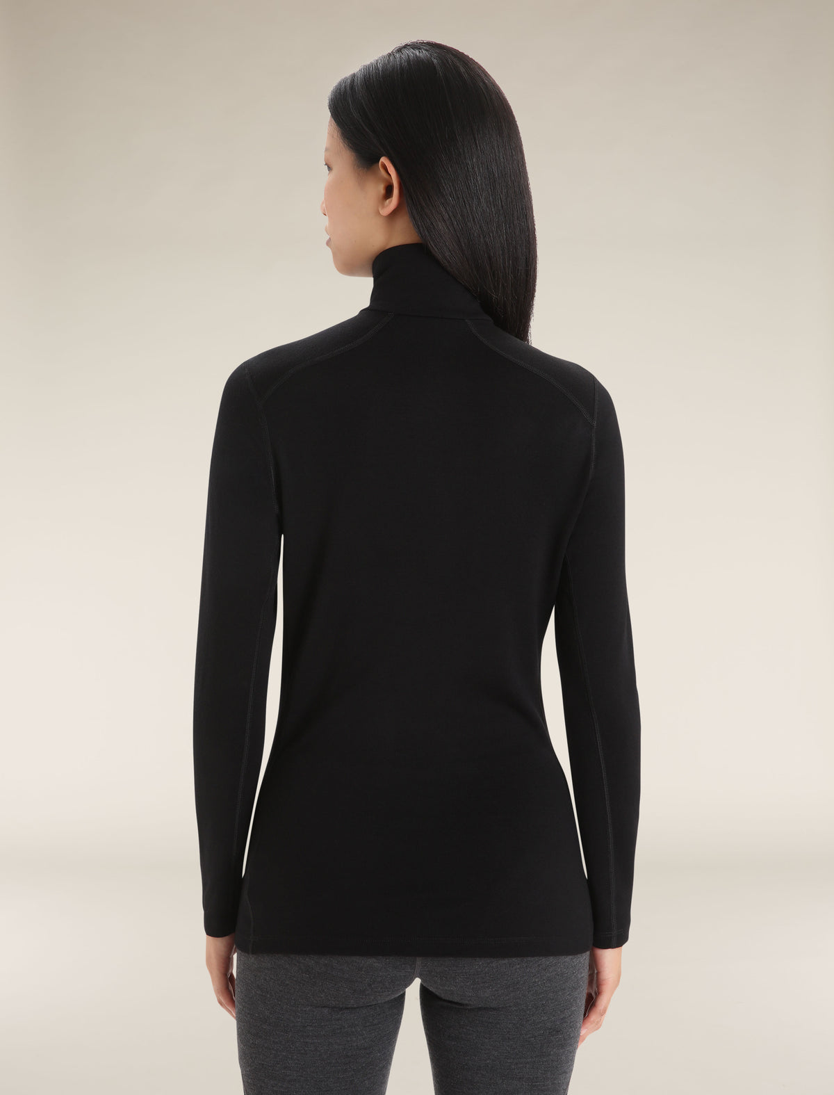 Women’s Merino 260 Tech Long Sleeve Half Zip Thermal Top Black - 2