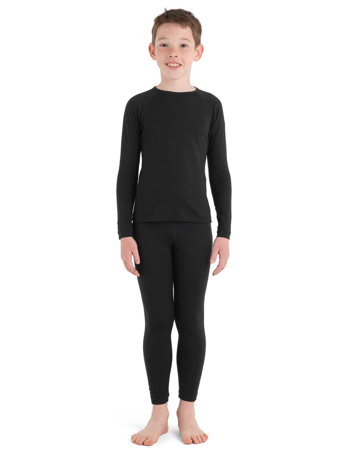 Merino 200 Oasis Long Sleeve Crew Thermal Top Black - 1