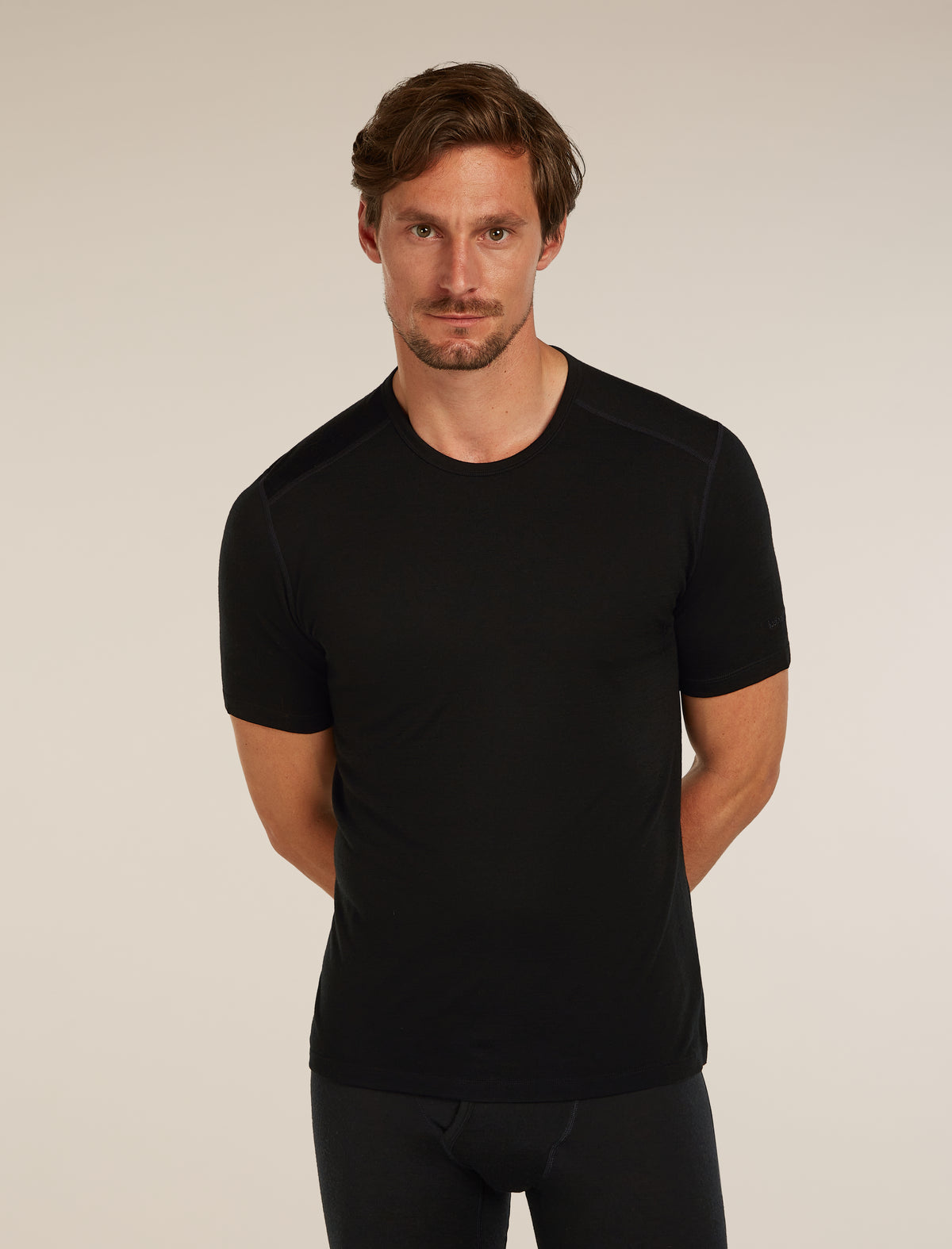 Men’s Merino 200 Oasis Short Sleeve Crew Thermal Top Black - 1