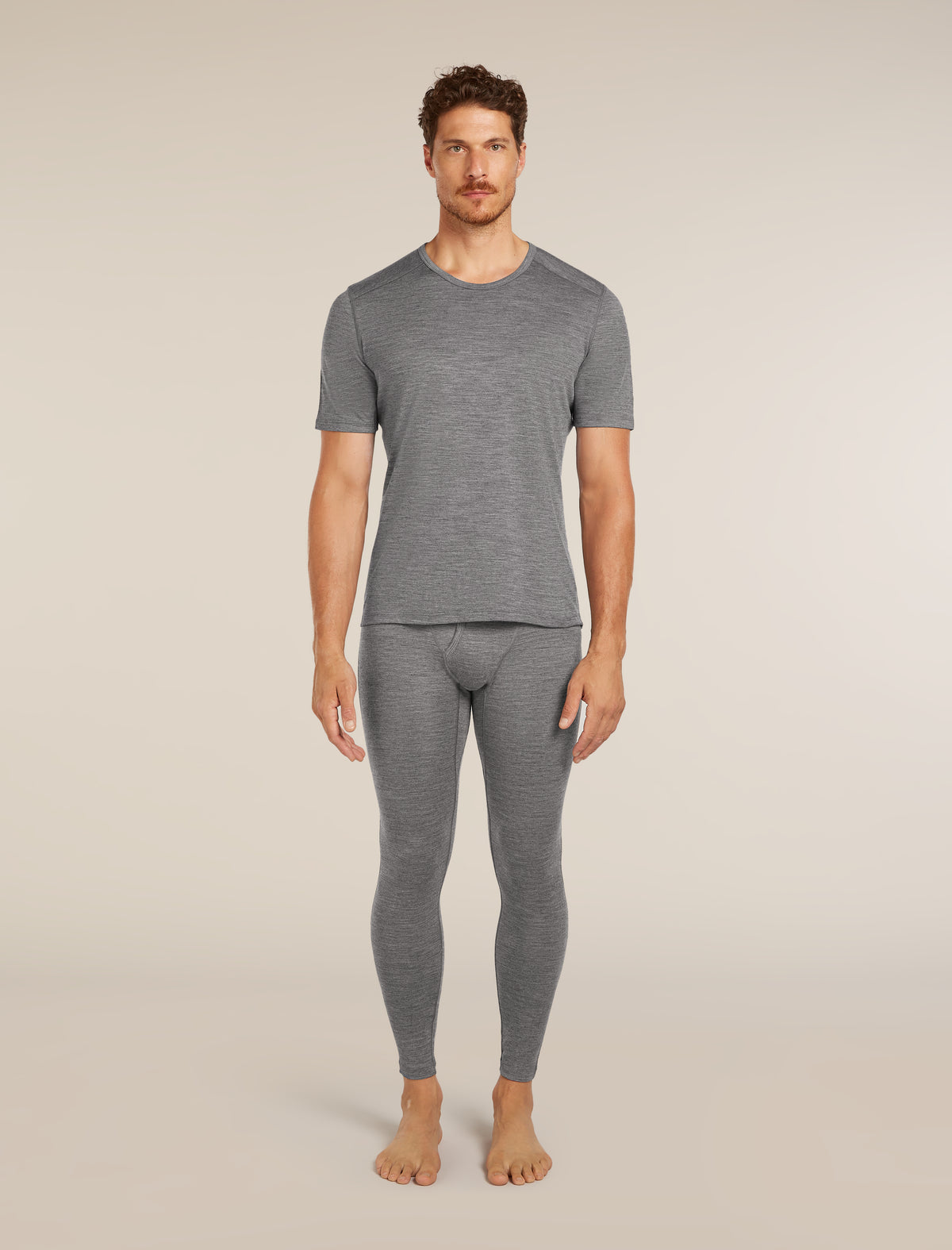 Men’s Merino 200 Oasis Short Sleeve Crew Thermal Top Gritstone Heather - 3
