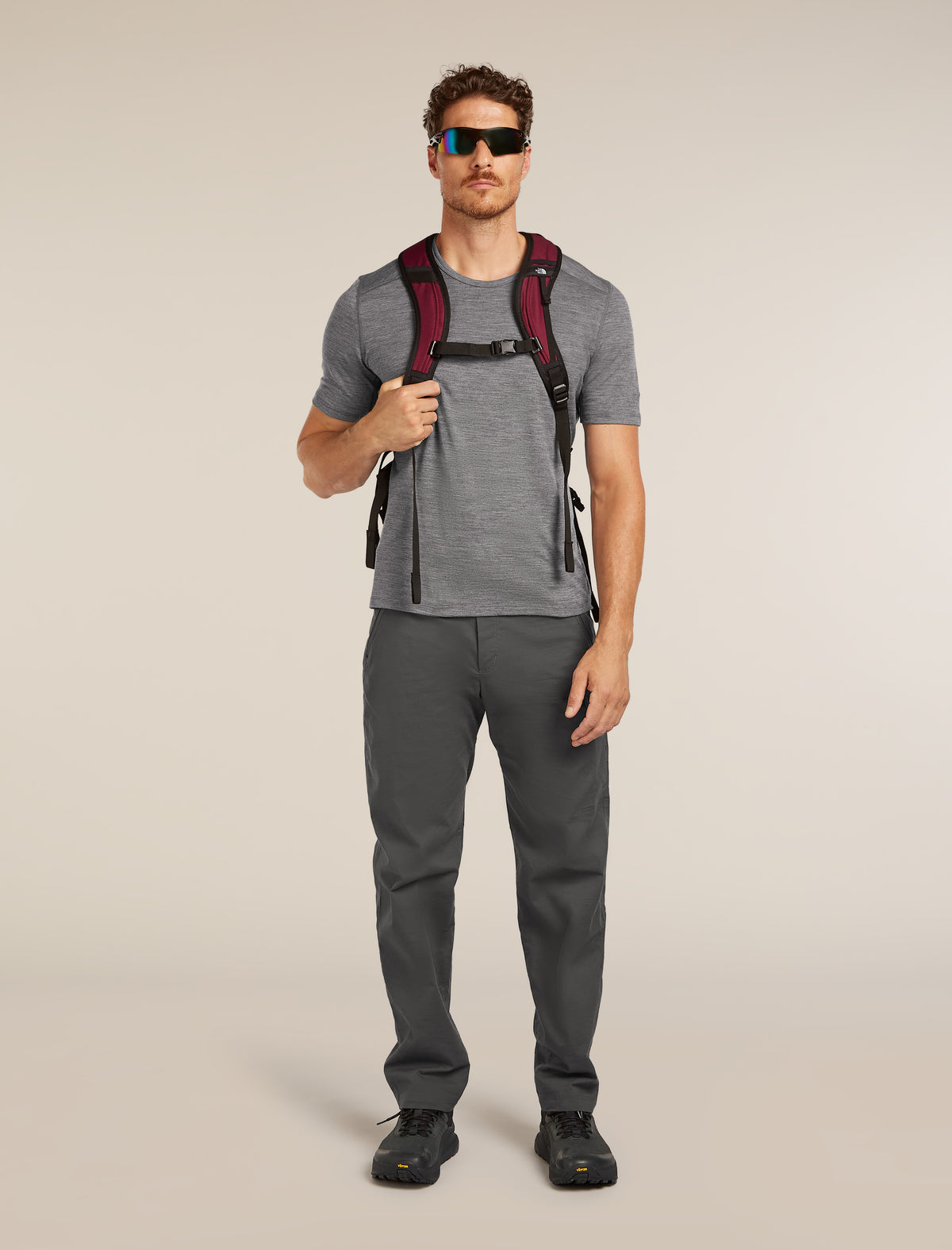 Men’s Merino 200 Oasis Short Sleeve Crew Thermal Top Gritstone Heather - 4