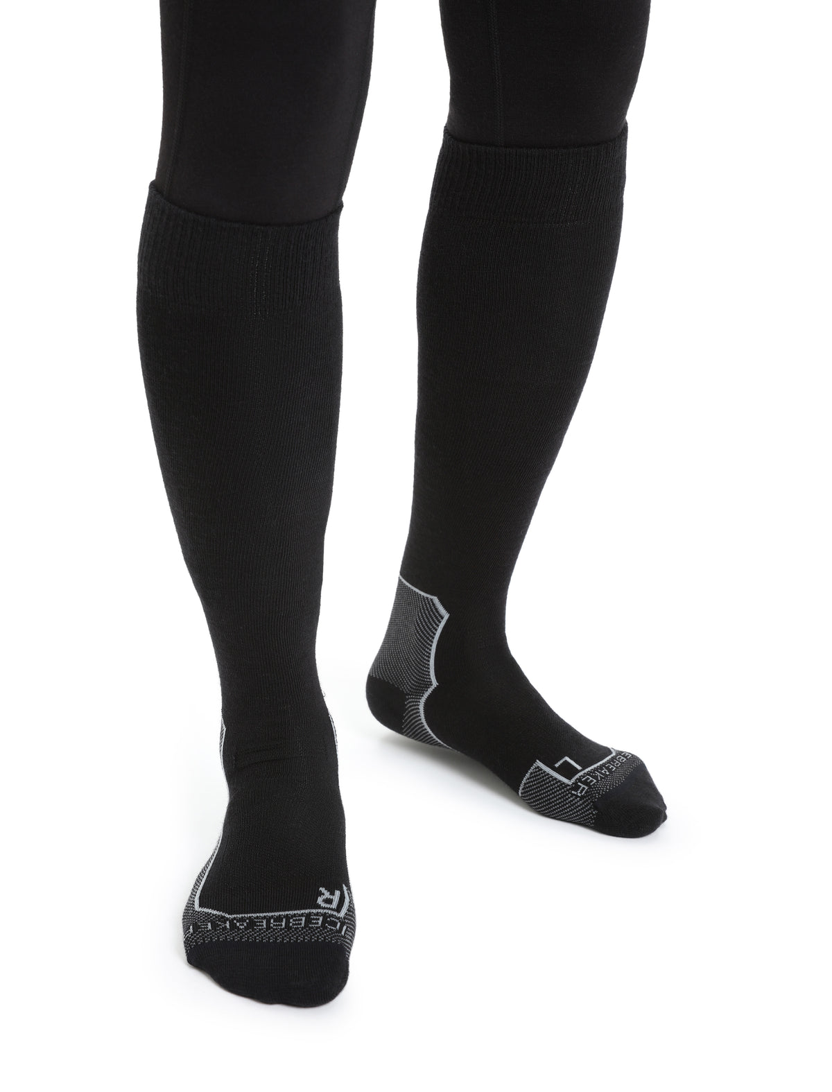 Women’s Merino Ski+ Ultralight Over the Calf Socks Black - 1