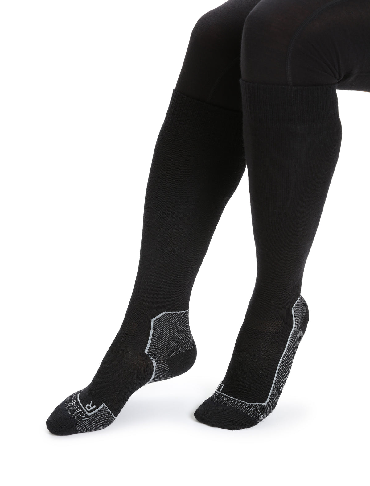 Women’s Merino Ski+ Ultralight Over the Calf Socks Black - 3