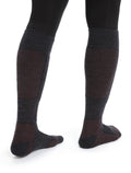 Women’s Merino Ski+ Medium Over the Calf Socks Jet Heather/Espresso - 2
