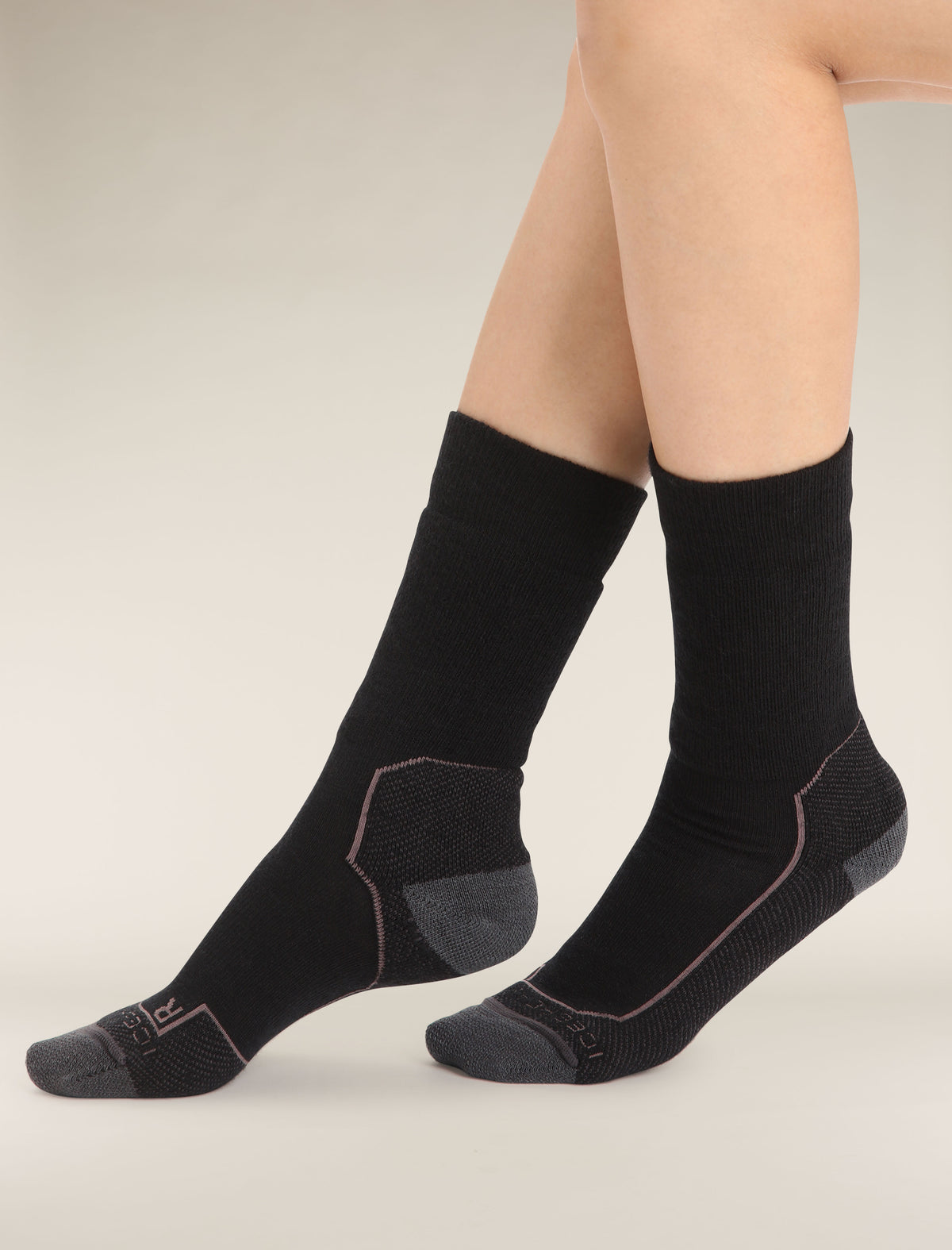 Women’s Merino Hike+ Medium Crew Socks Black/Monsoon - 1