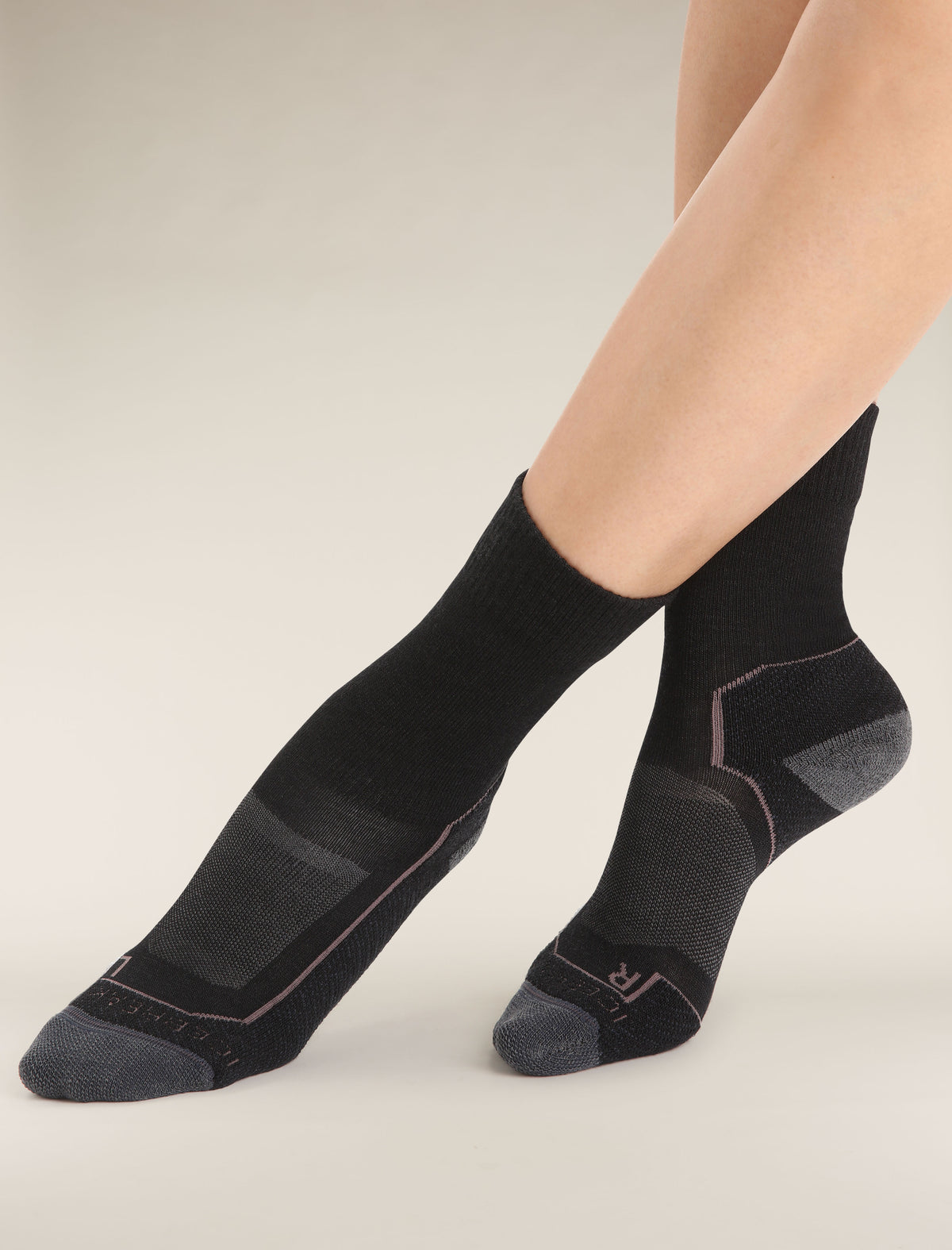 Women’s Merino Hike+ Light Crew Socks Black/Monsoon - 1