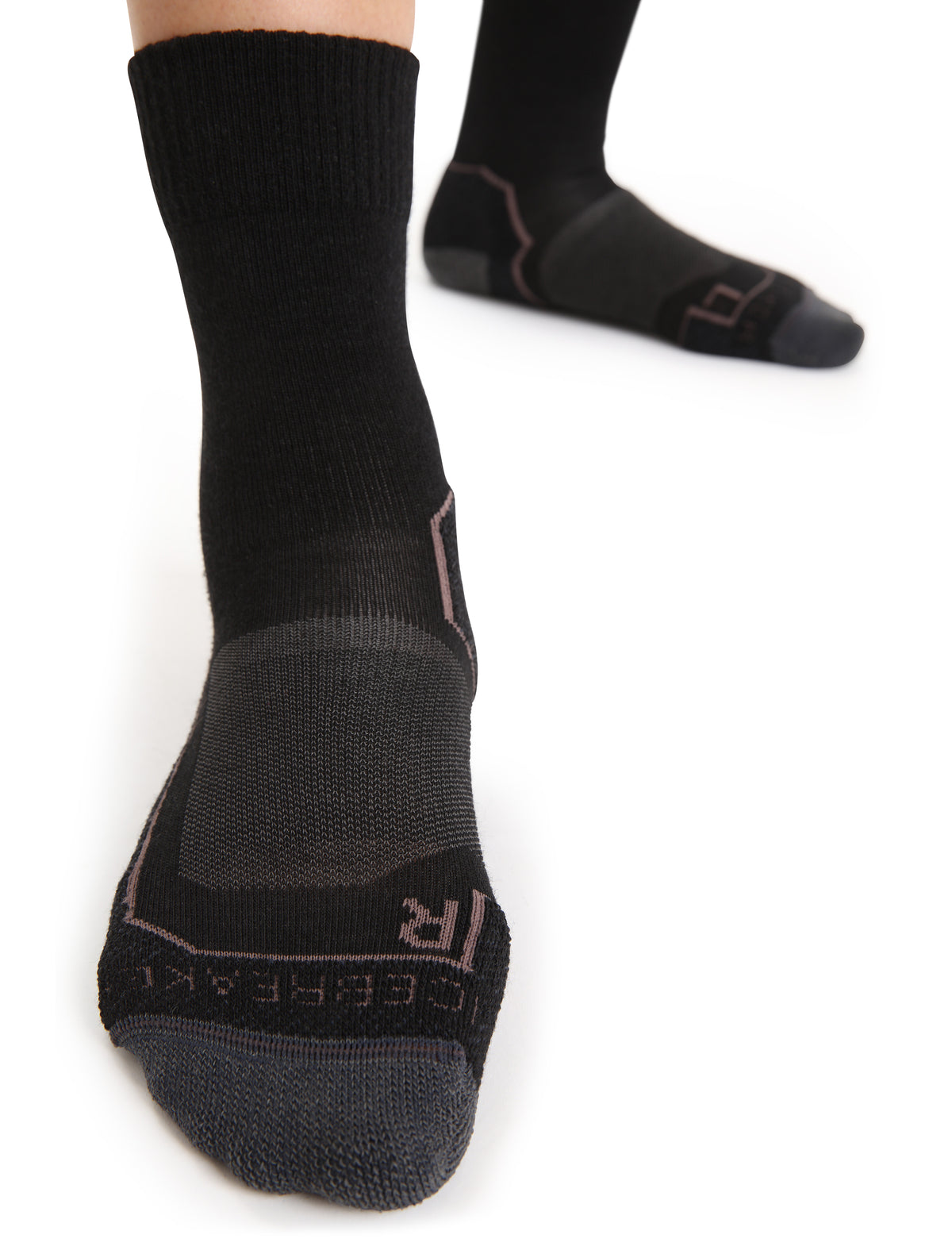 Women’s Merino Hike+ Light Crew Socks Black/Monsoon - 3