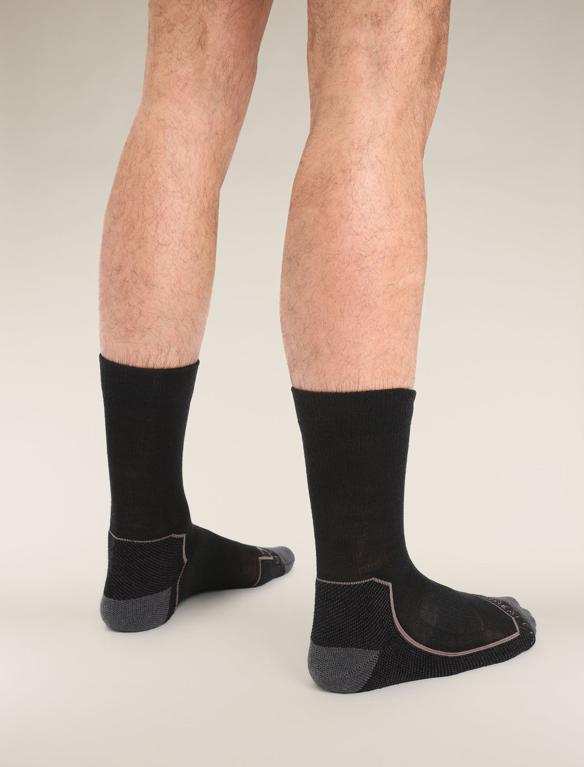 Men’s Merino Hike+ Light Crew Socks Black/Mink - 3
