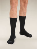 Men’s Merino Lifestyle Fine Gauge Crew Socks Black - 1