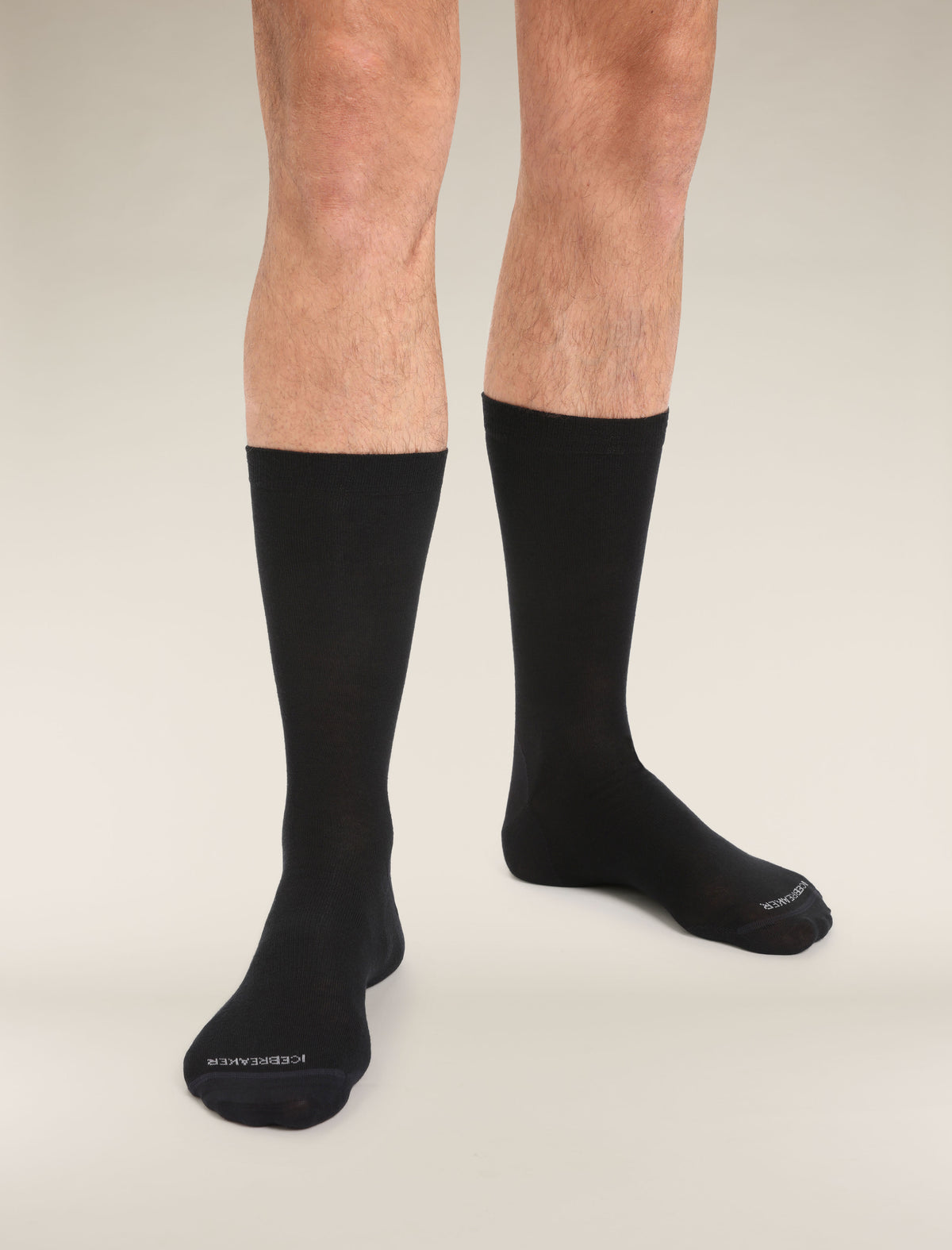 Men’s Merino Lifestyle Fine Gauge Crew Socks Black - 1