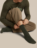 Men's Merino Lifestyle Fine Gauge Crew Socks Dark Loden - 5