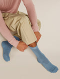 Men’s Merino Lifestyle Fine Gauge Crew Flint blue - 5