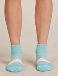 Women’s Merino Multisport Light Mini Socks Hydro/Acid Pink/Blush - 3