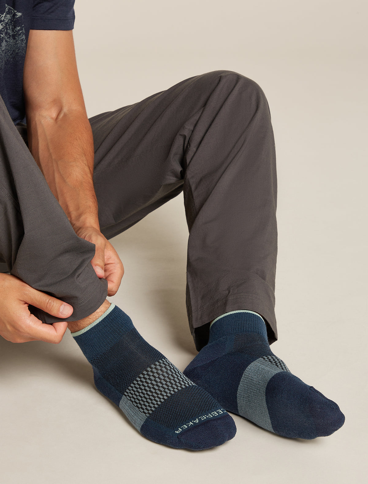 Men’s Merino Multisport Light Mini Socks Abyss/mint - 2