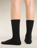 Women’s Merino Lifestyle Fine Gauge Crew Socks Black - 2