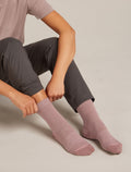 Women’s Merino Lifestyle Fine Gauge Crew Socks Summit/Acid Pink - 2