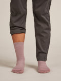 Women’s Merino Lifestyle Fine Gauge Crew Socks Summit/Acid Pink - 3