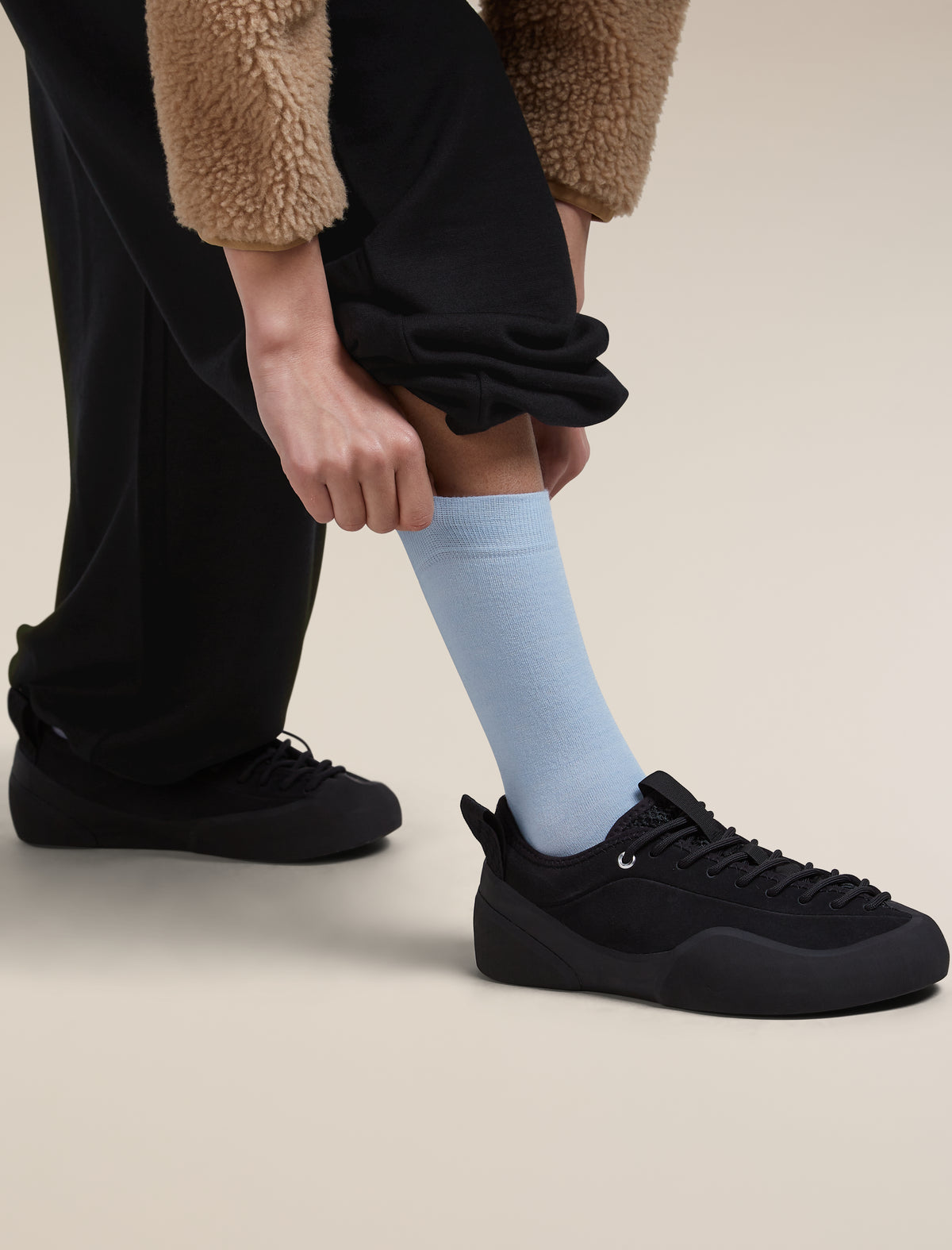 Women's Merino Lifestyle Fine Gauge Crew Socks Zinc Blue - 4