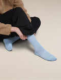 Women's Merino Lifestyle Fine Gauge Crew Socks Zinc Blue - 5