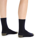 Women’s Merino Lifestyle Fine Gauge Crew Socks Midnight Navy/Loden - 6