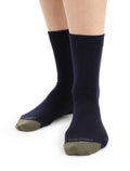 Women’s Merino Lifestyle Fine Gauge Crew Socks Midnight Navy/Loden - 7